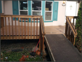New deck and railing: after