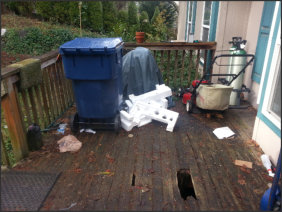 New deck and railing: before